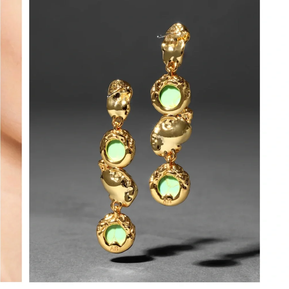 ALEXIS BITTAR • Brut Mojave Coin Linear Post Earrings